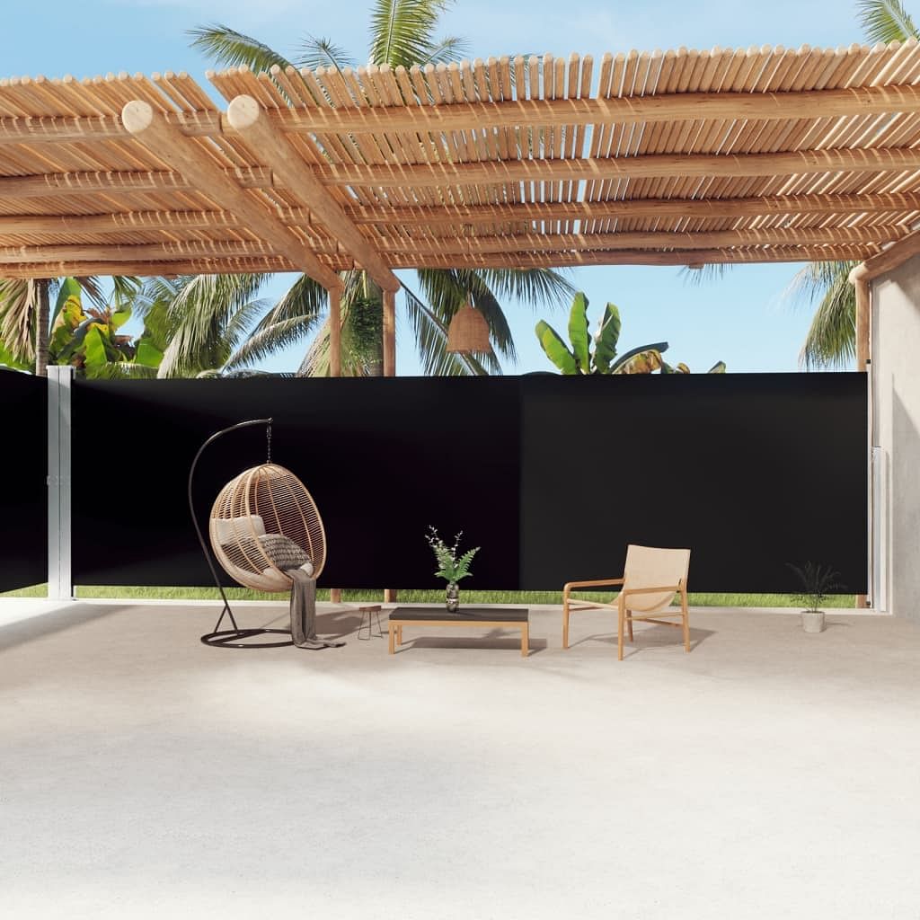 Side awning black 100% polyester with pu coating, steel, aluminum