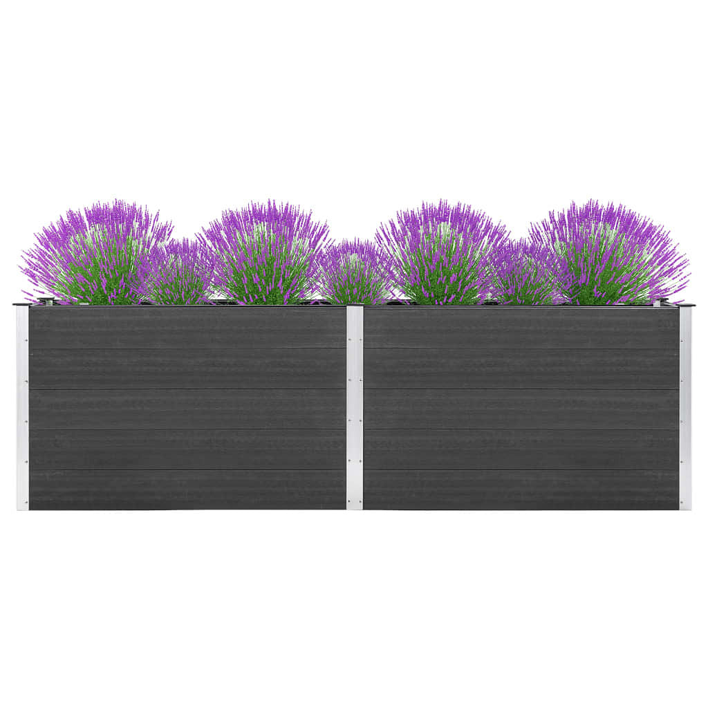 Garden raised bed grey wood plastic composite (wpc) large durable
