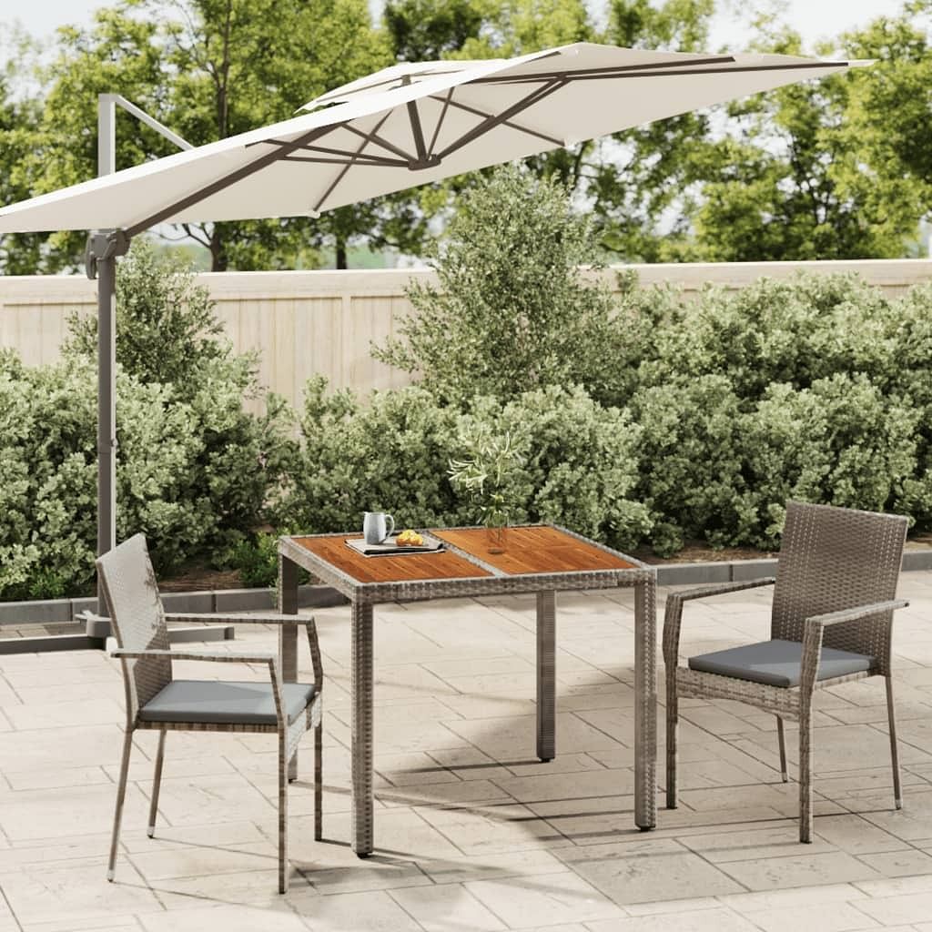 Garden dining set grey pe rattan medium modular