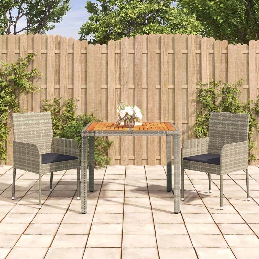 Garden dining set grey pe rattan standard modular