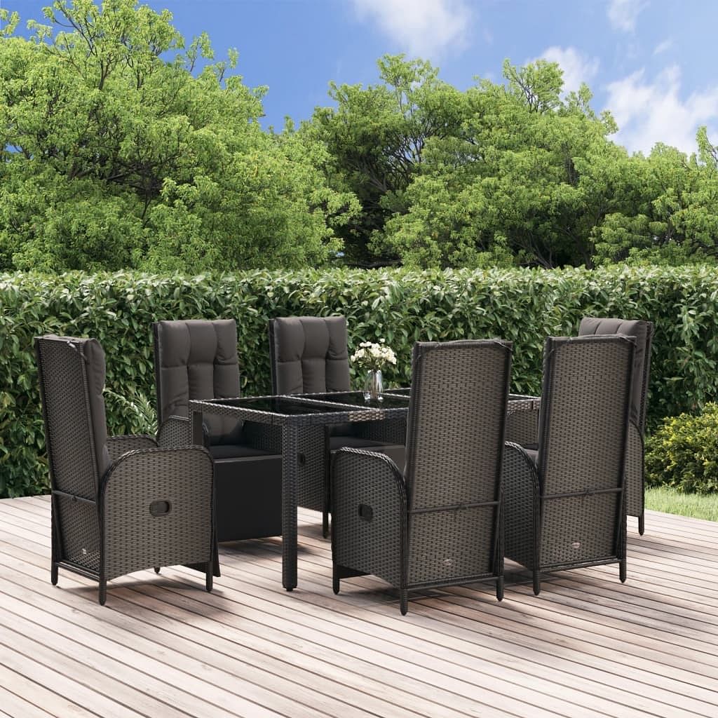 Garden dining set black and grey