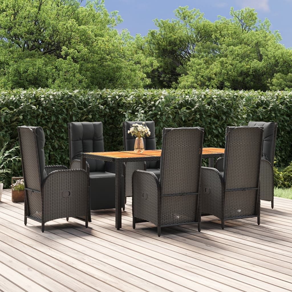 Garden dining set black