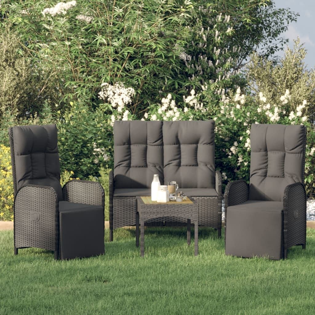 Garden dining set black