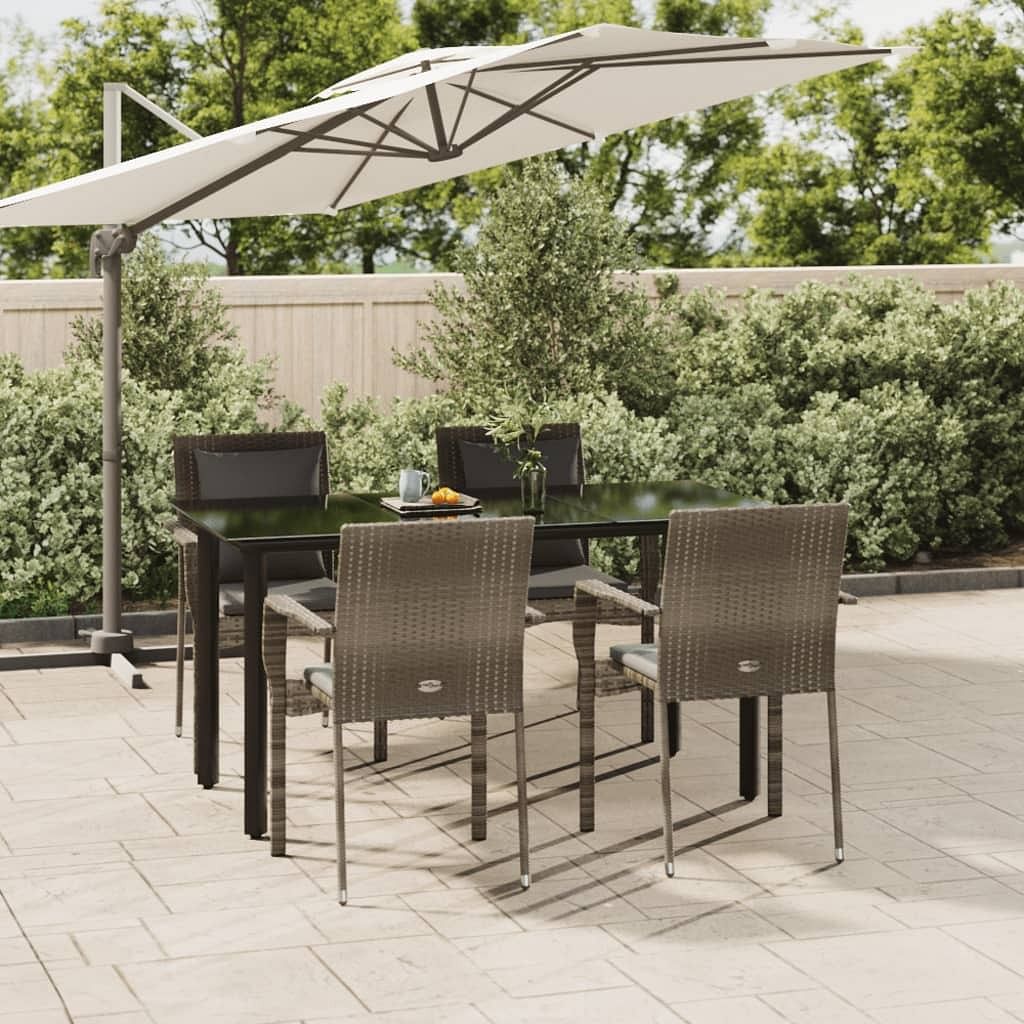Garden dining set black and grey