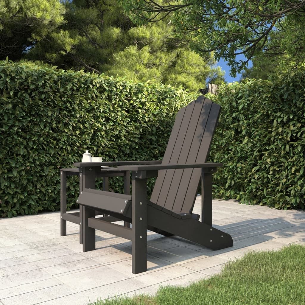 Garden chair anthracite hdpe medium durable adirondack chair