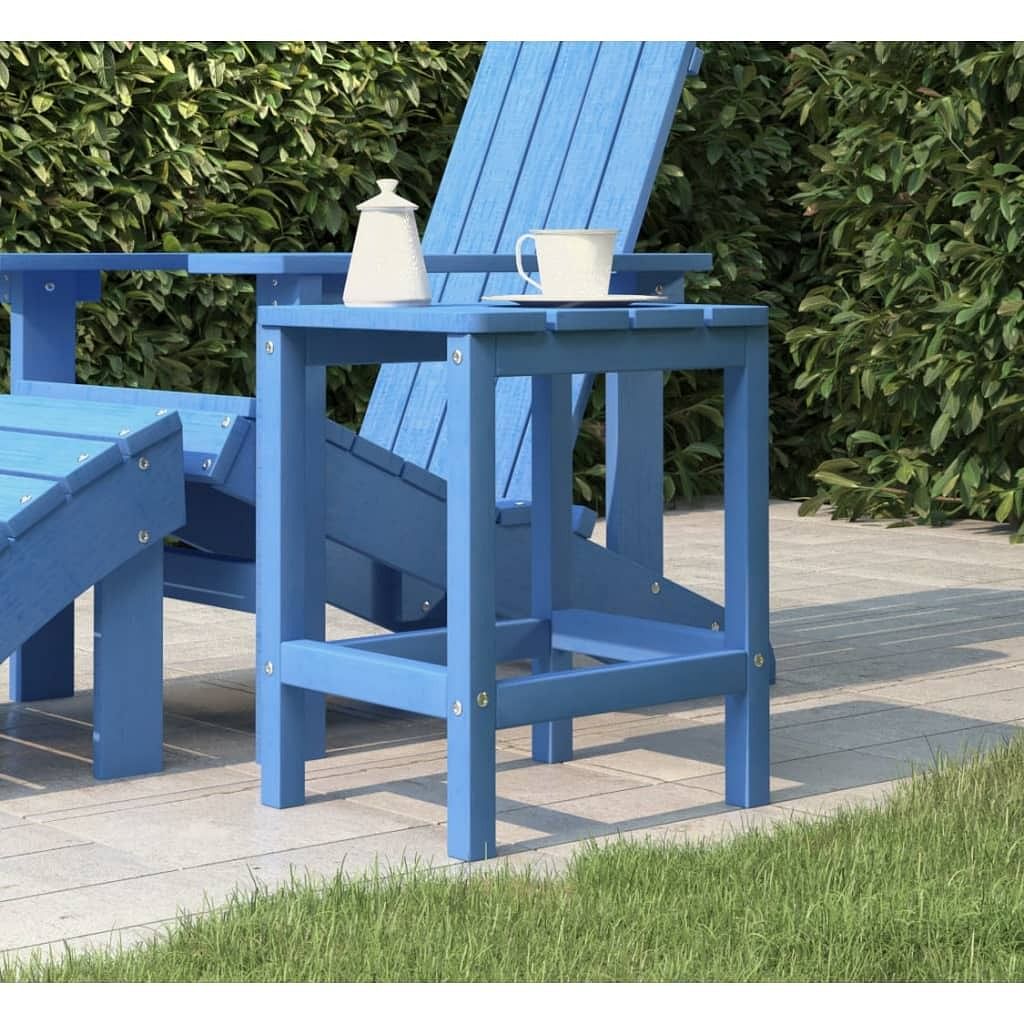 Garden table aqua blue hdpe 15 x 15 x 18 in durable