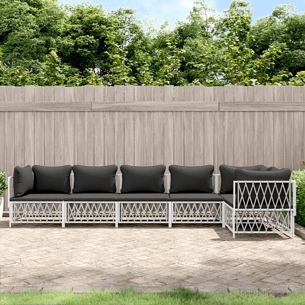 Garden lounge set white, dark grey