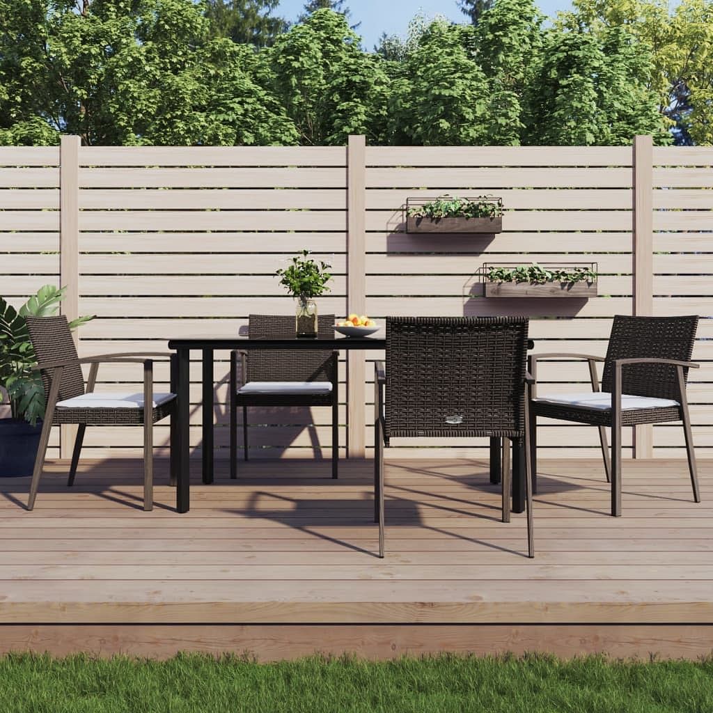 Garden dining set brown pe rattan medium durable dining set