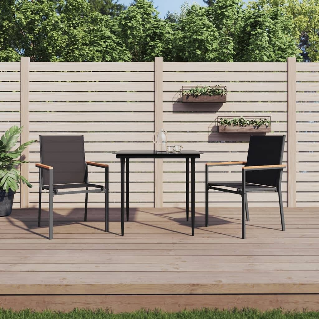 Garden dining set black
