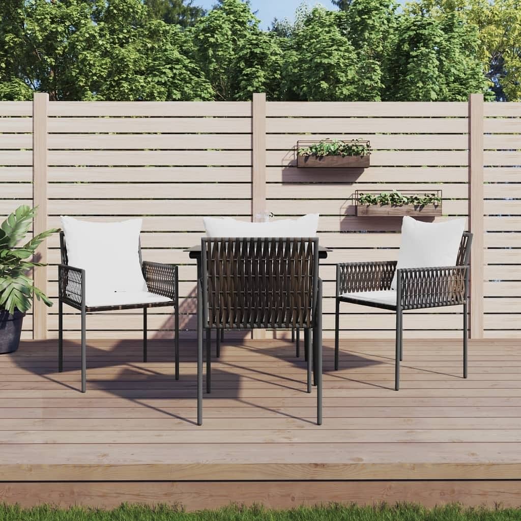 Garden chair set of 4 brown