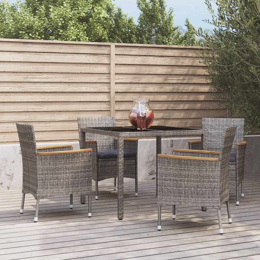 Patio dining set set of 4 gray