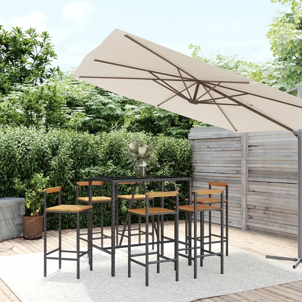Garden bar set black