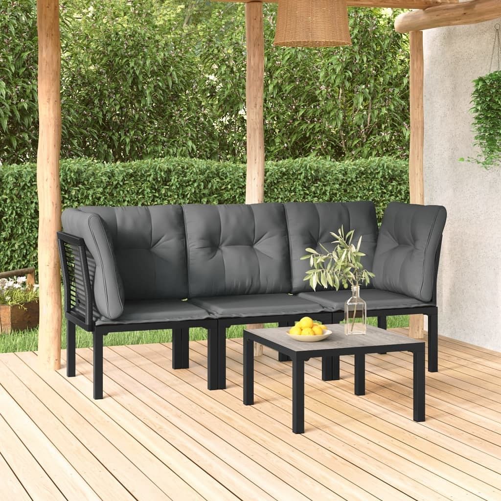 Garden lounge set black and grey