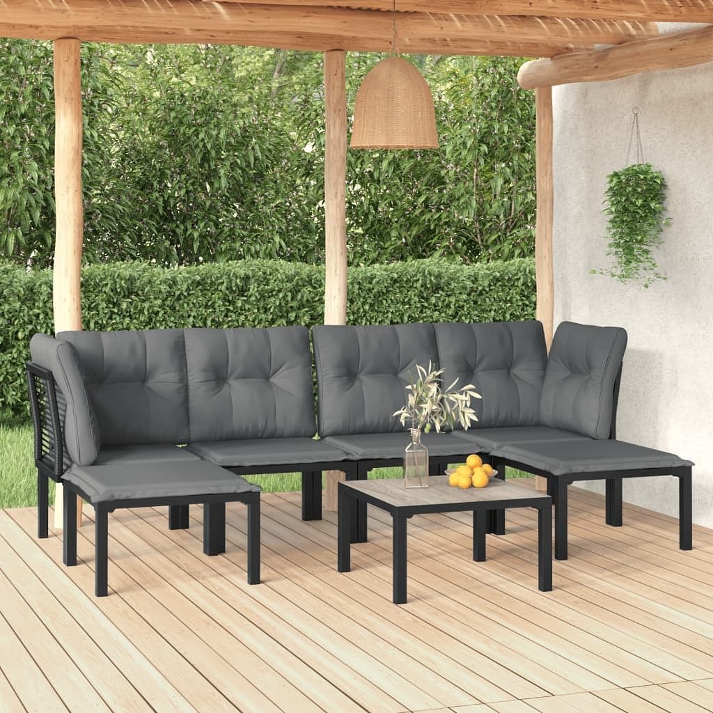 Garden lounge set black and grey