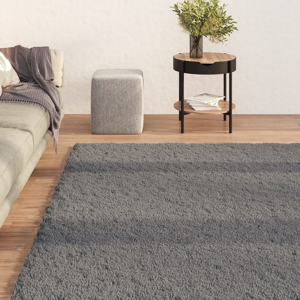 Rug anthracite 100% polyester large rug rectangular modern
