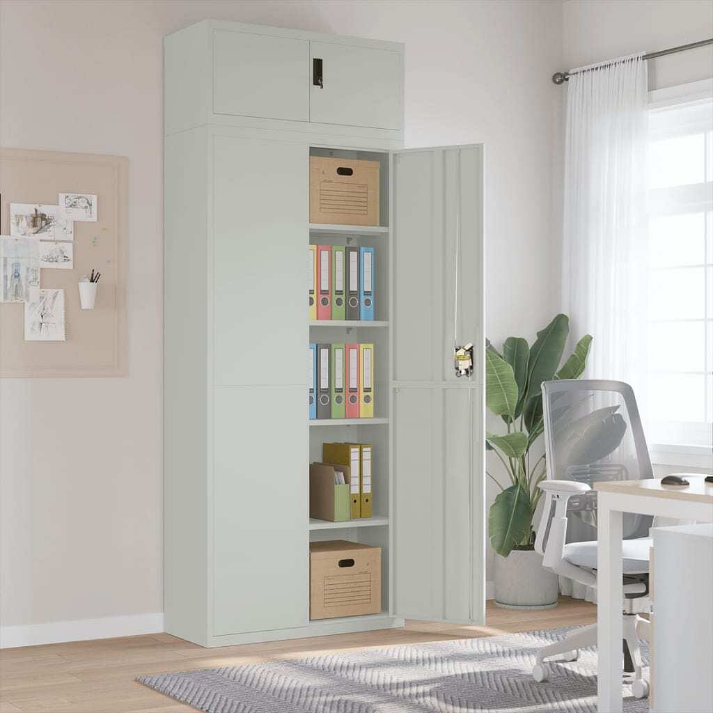 File cabinet light grey powder-coated steel large file cabinet