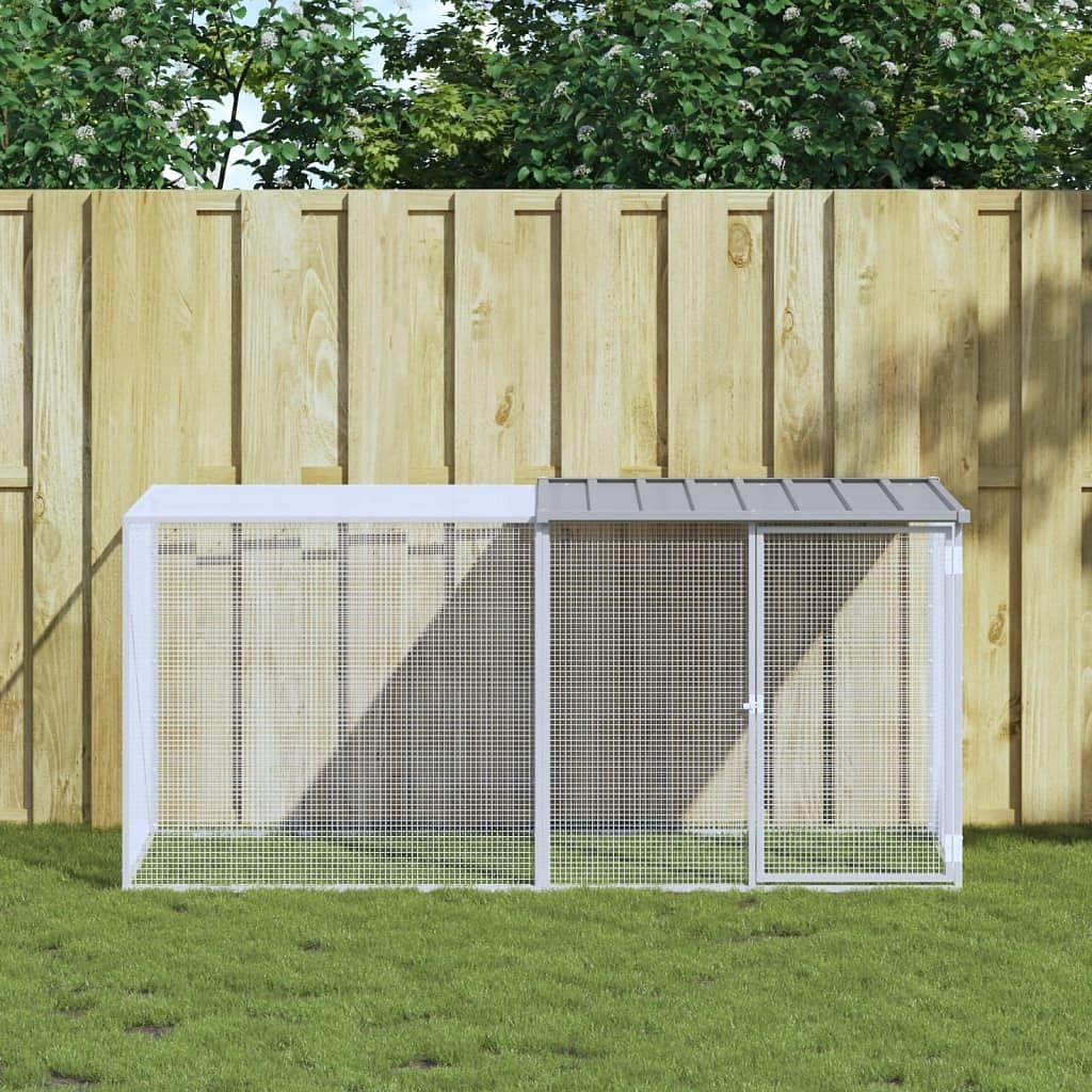 Chicken cage light grey galvanized steel 80 x 39 x 35.4 in