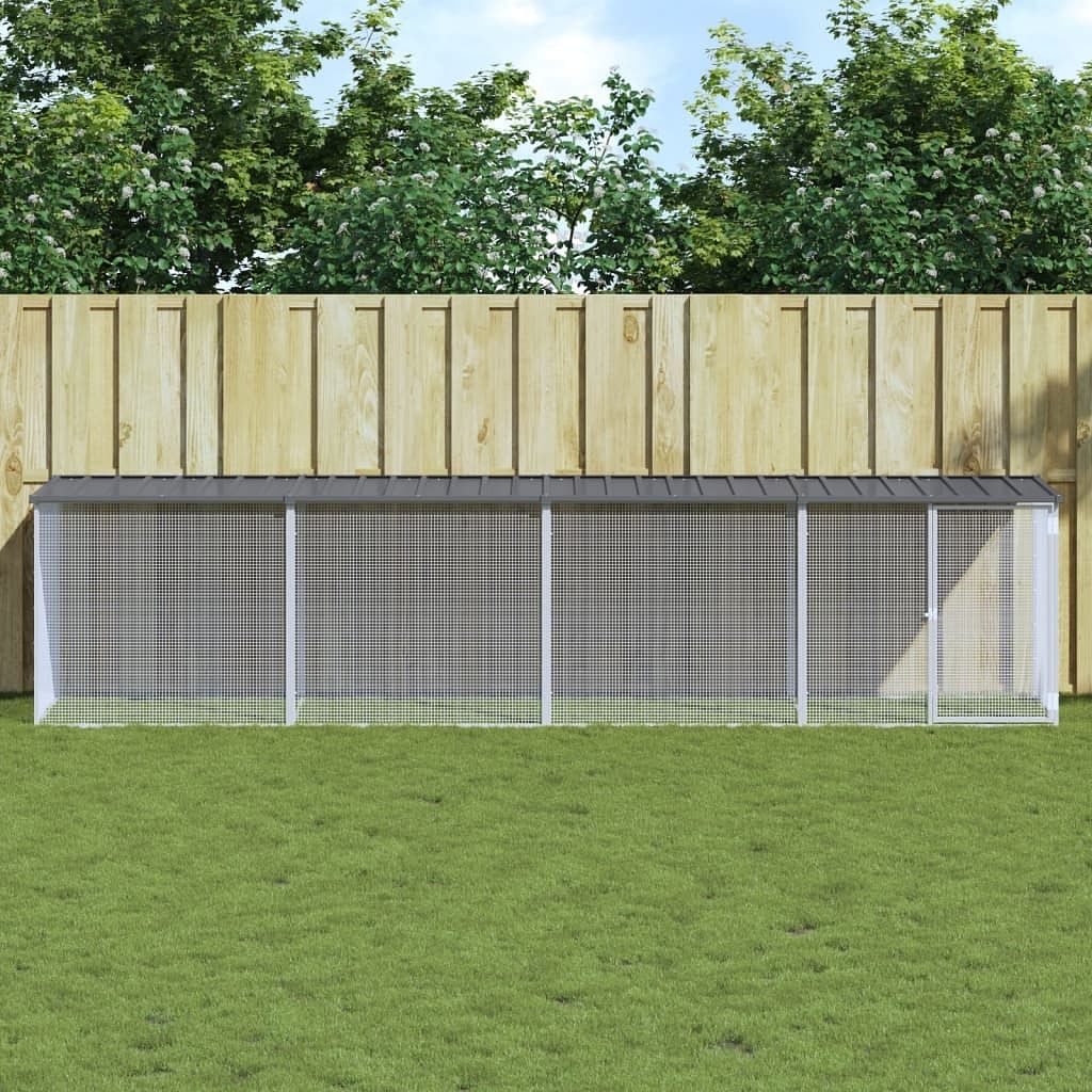 Large anthracite chicken cage galvanized steel durable animal house