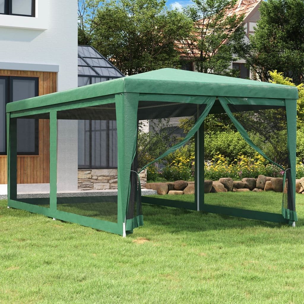 Party tent green hdpe with coating powder-coated iron 10 x 20 ft
