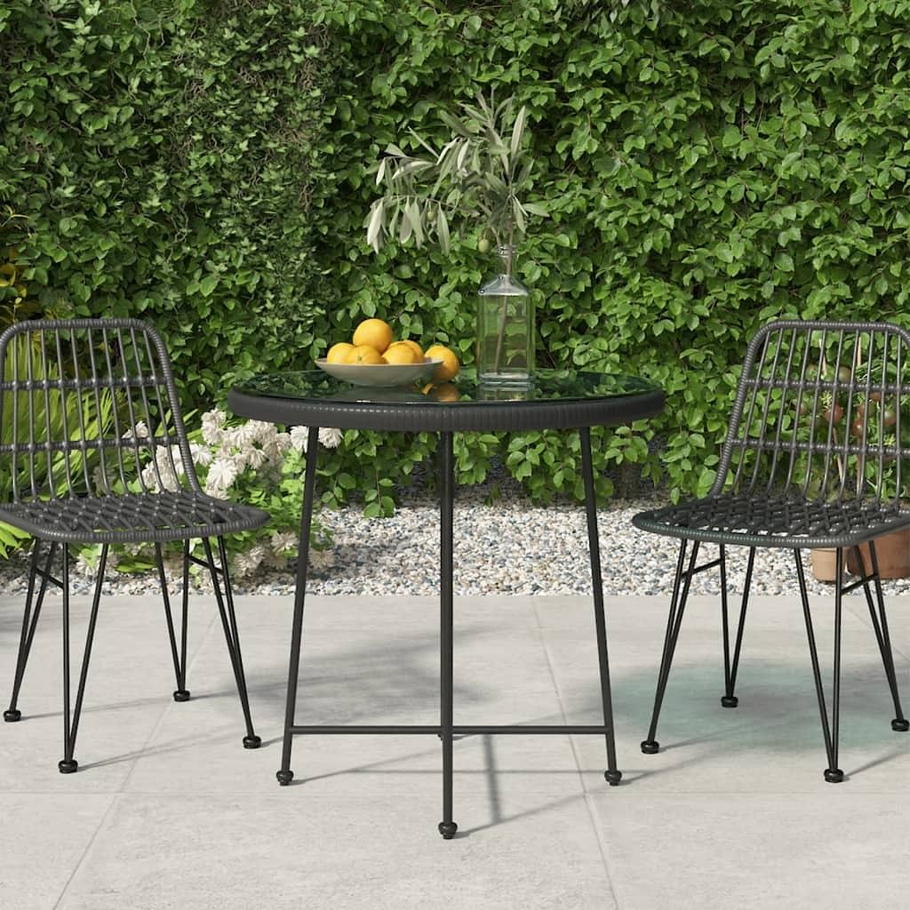 Dining table black steel 31.5 in durable dining table round