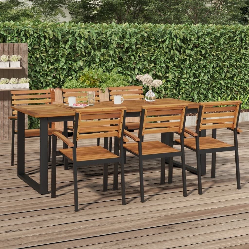 Garden table brown solid acacia wood 78.7 x 35.4 x 29.5 in