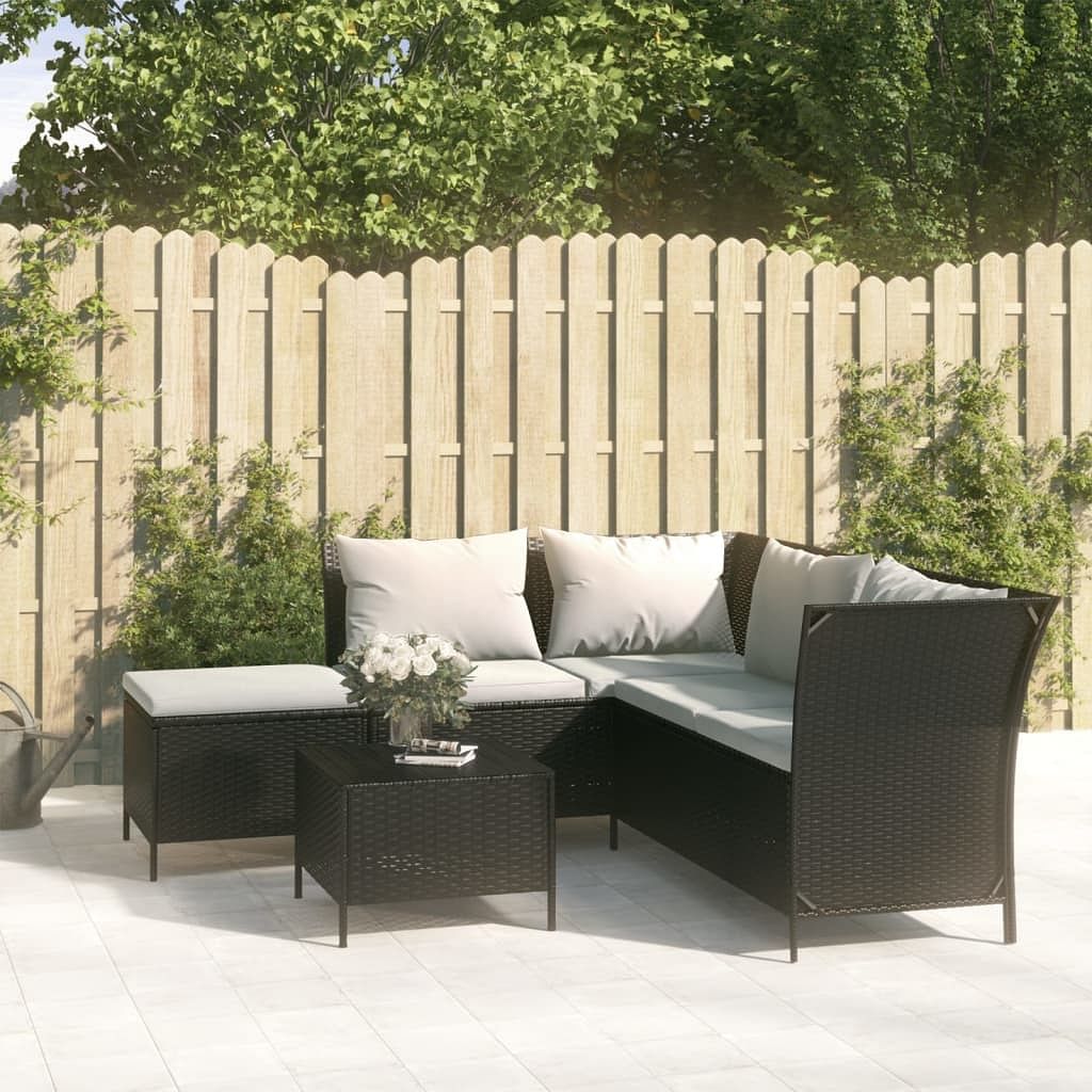 Garden lounge set black, cream white