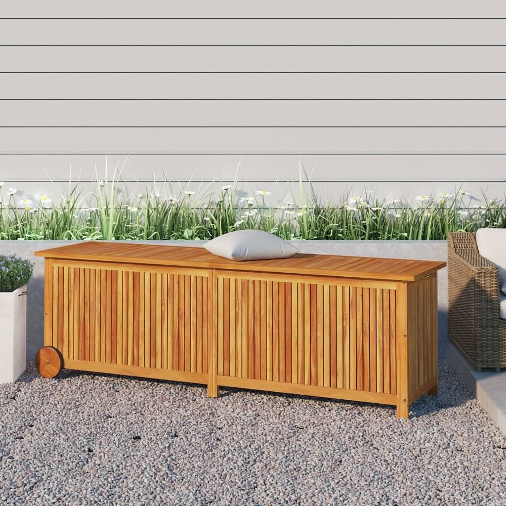Garden storage box natural wood solid acacia wood
