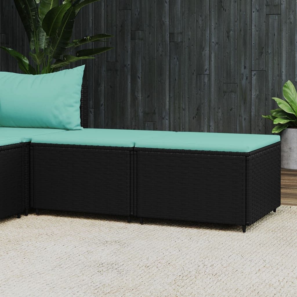 Patio footrest set of 2 black