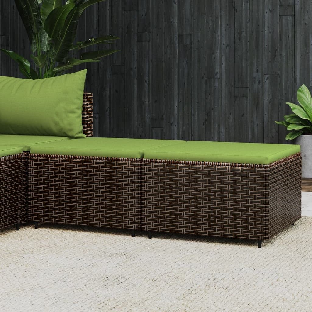 Patio footrest set of 2 brown