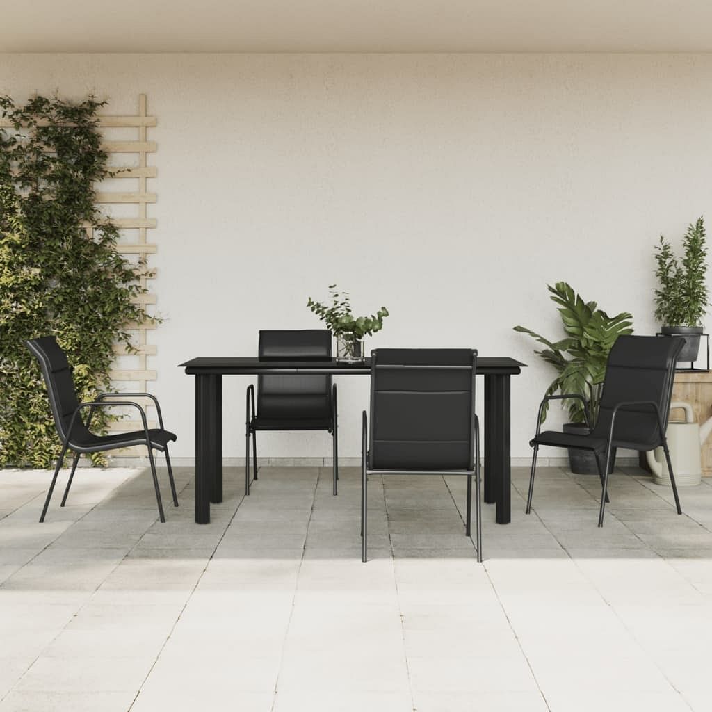 Garden dining set black, anthracite