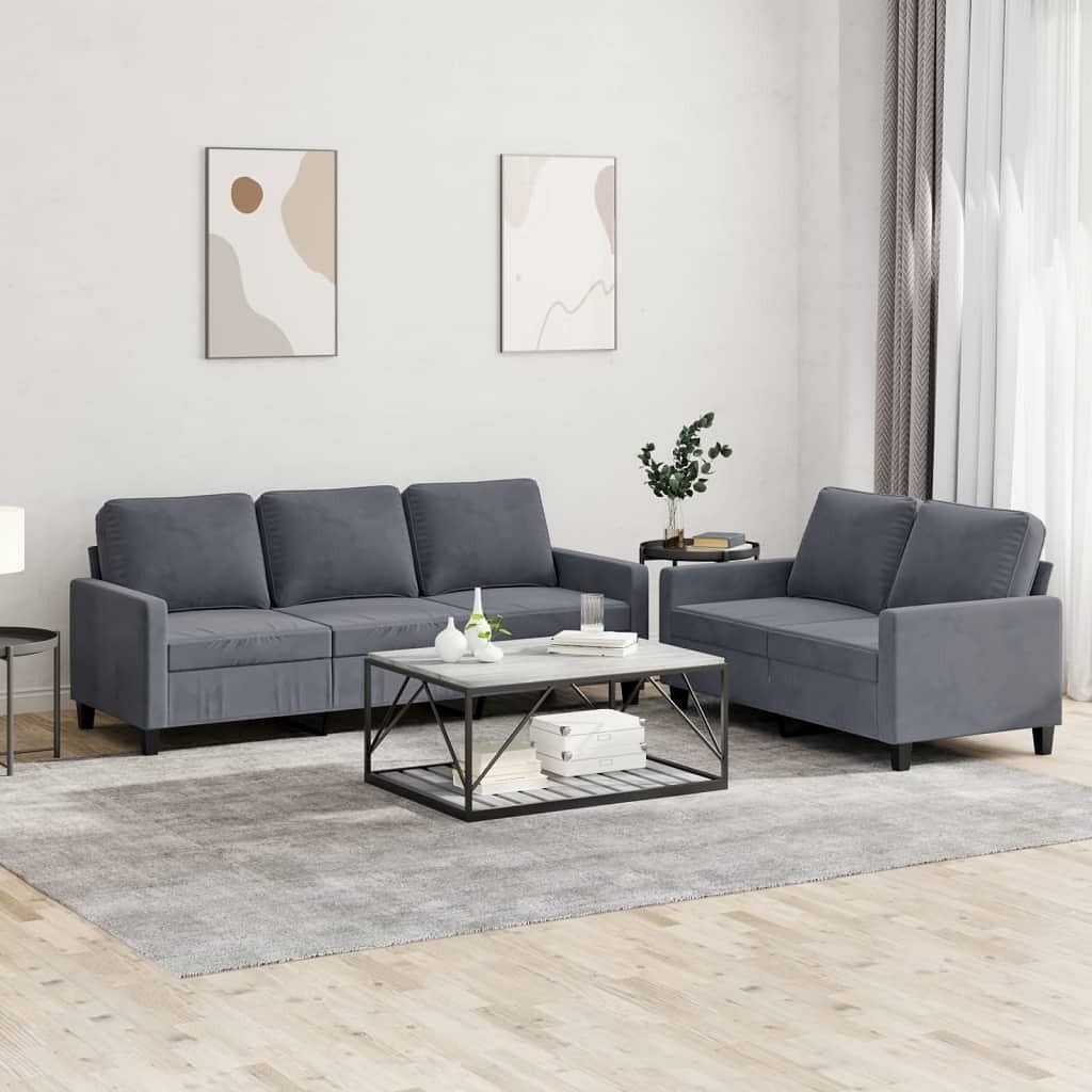 Sofa set dark grey