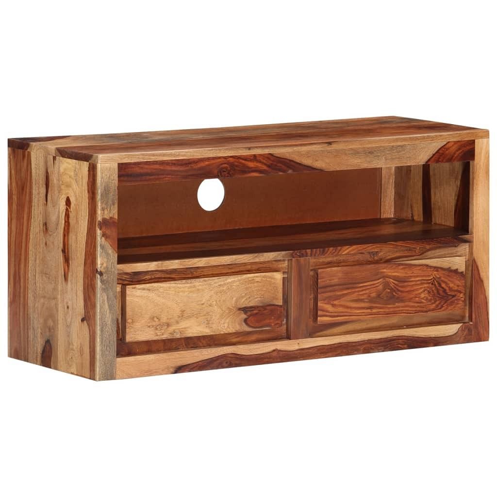 Tv cabinet natural sheesham solid sheesham wood medium tv cabinet