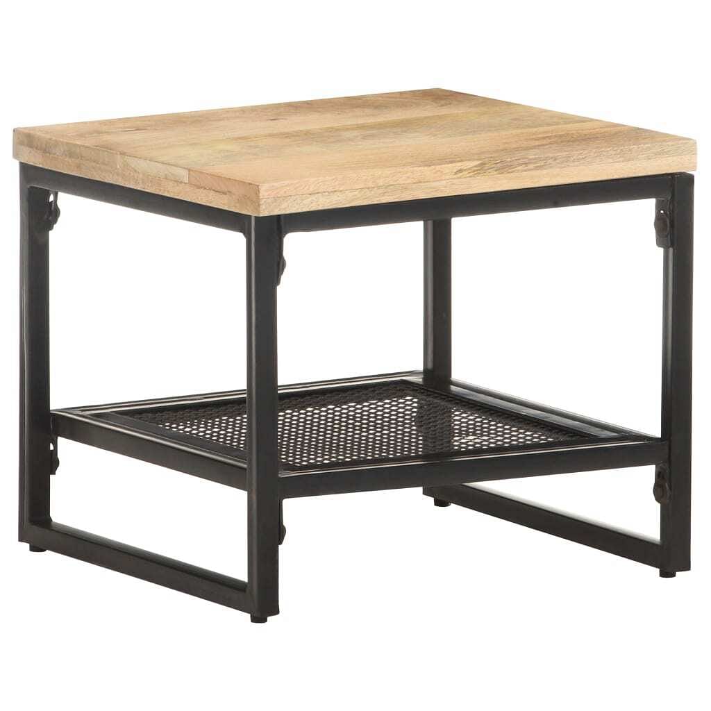 Side table natural wood and black