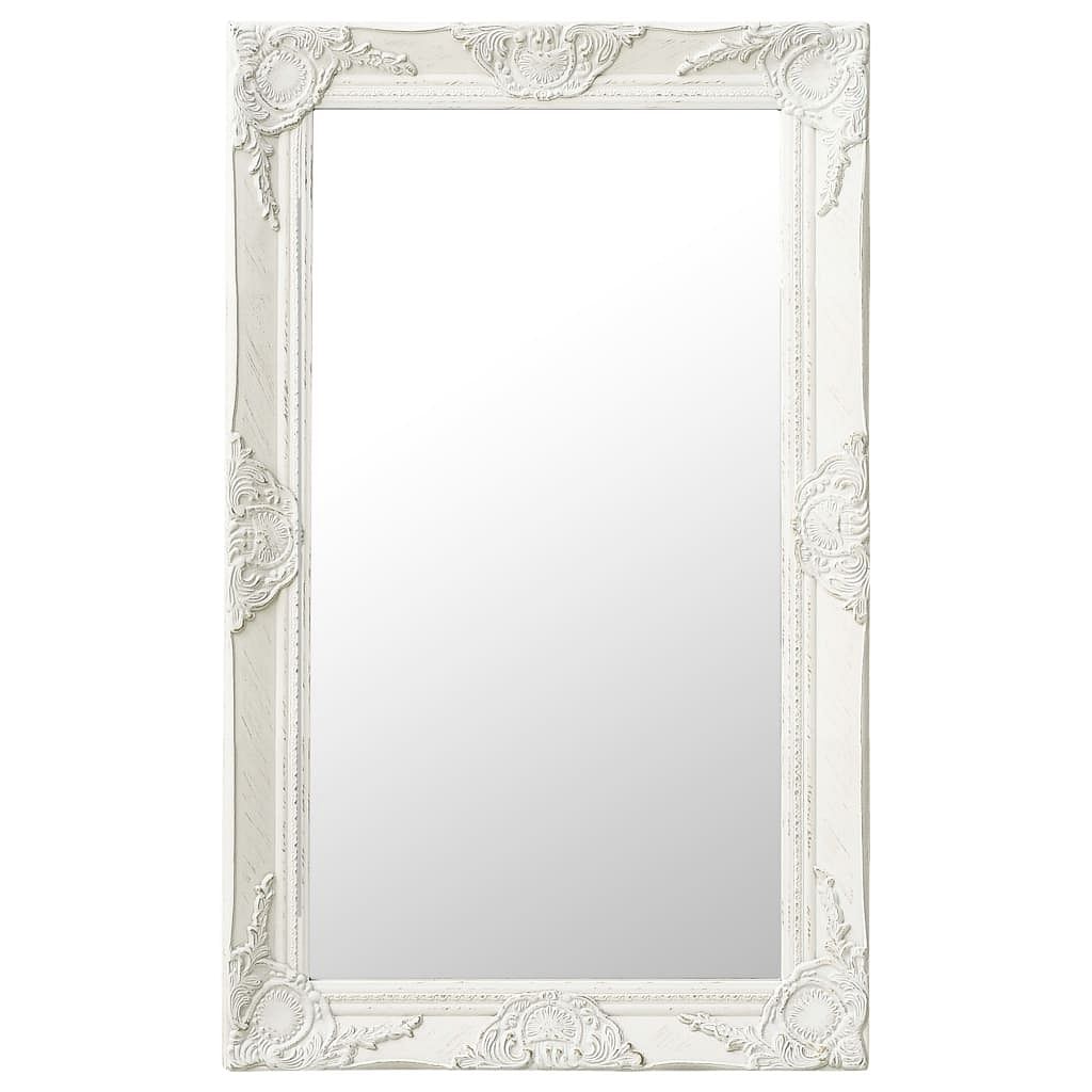 Wall mirror white wood, glass, engineered wood 19.7 x 31.5 in