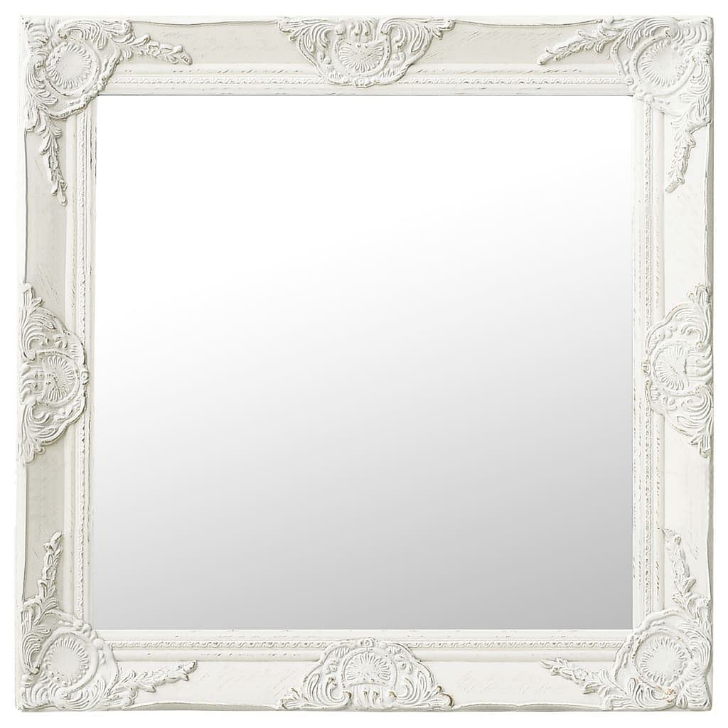 Wall mirror white wood, glass, engineered wood 23.6 x 23.6 in