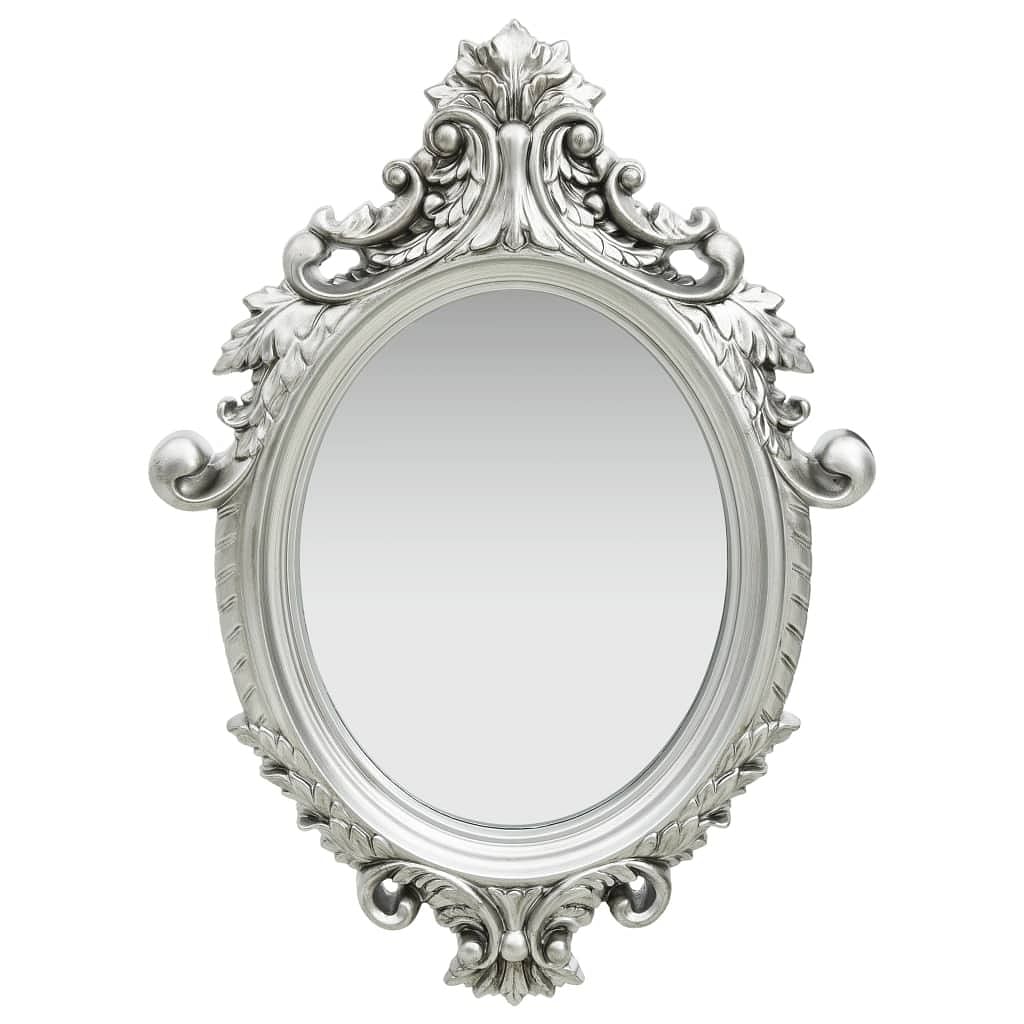 Wall mirror silver polyurethane, glass, engineered wood medium