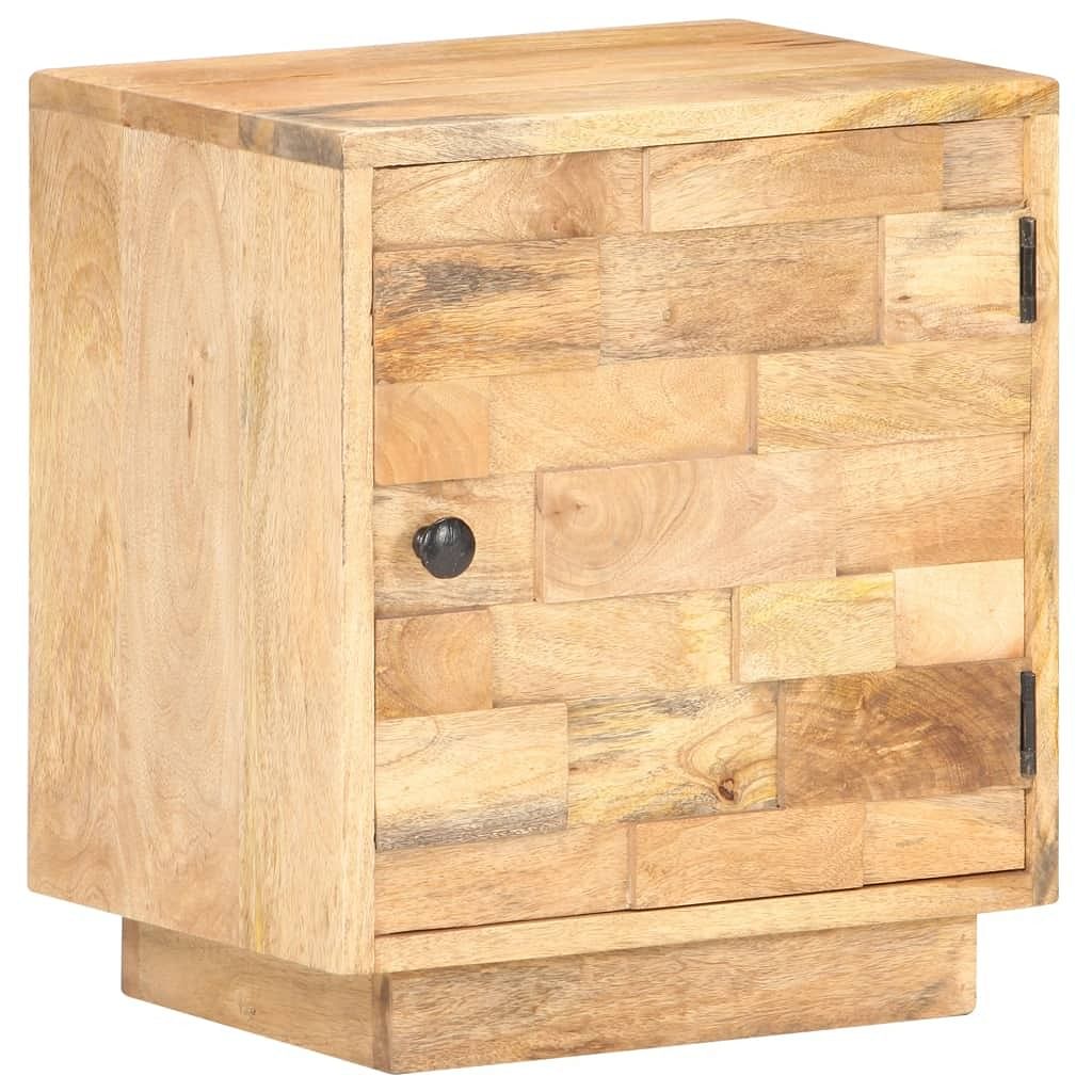 Bedside cabinet natural wood color solid mango wood compact