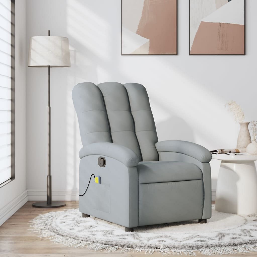 Massage recliner chair light grey