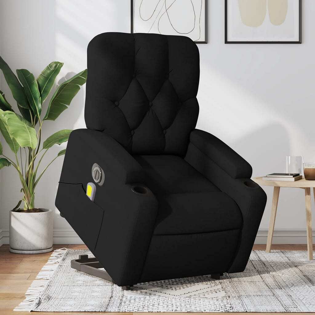 Electric stand up massage recliner chair black
