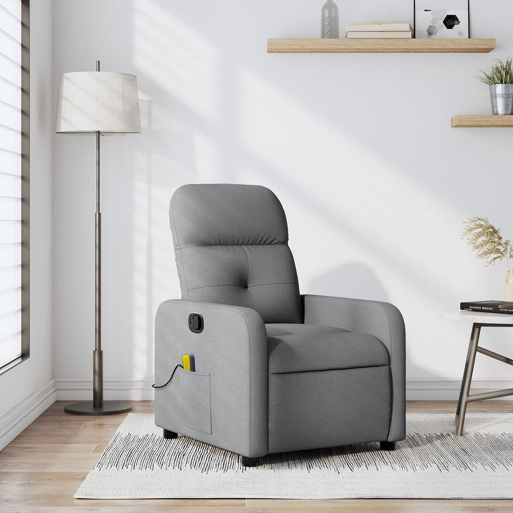 Massage recliner chair light grey