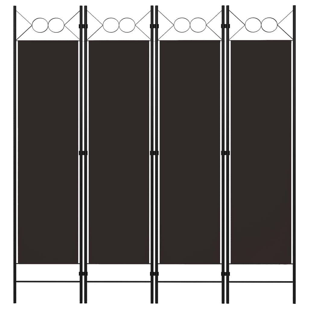 4-panel room divider brown 63"x70.9"
