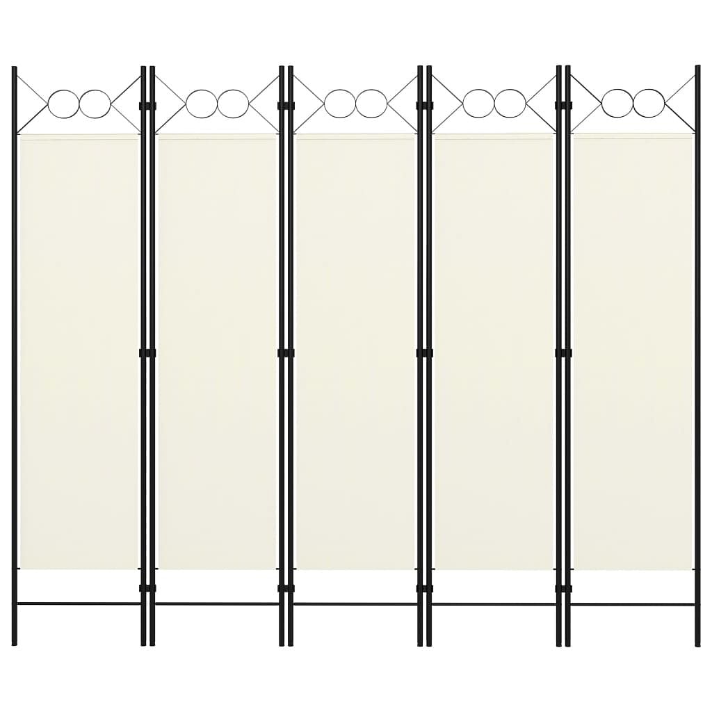 5-panel room divider white 78.7"x70.9"
