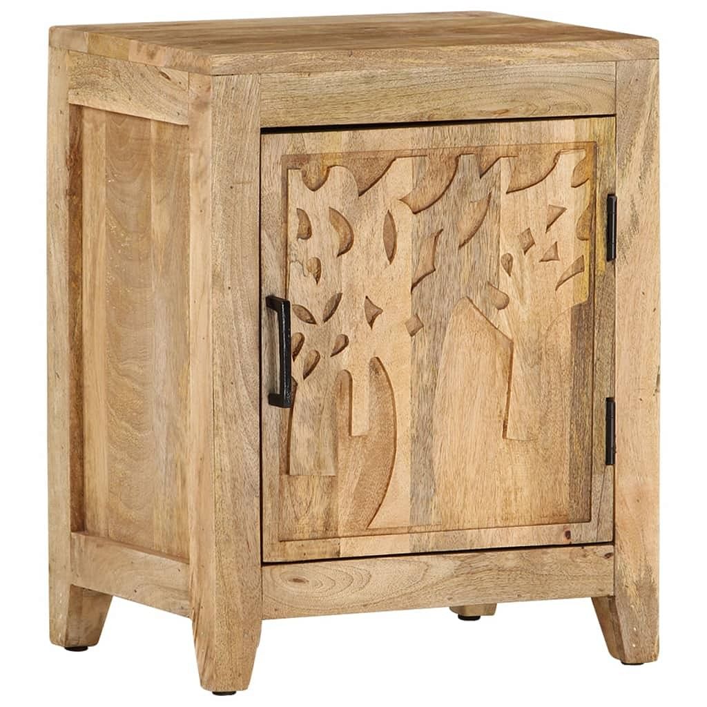 Bedside cabinet natural wood solid mango wood medium
