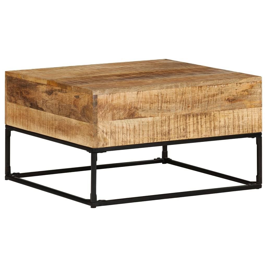 Coffee table rough mango wood brown rough mango wood medium