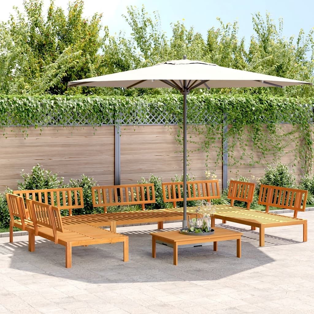 Pallet sofa set natural wood solid acacia wood large modular