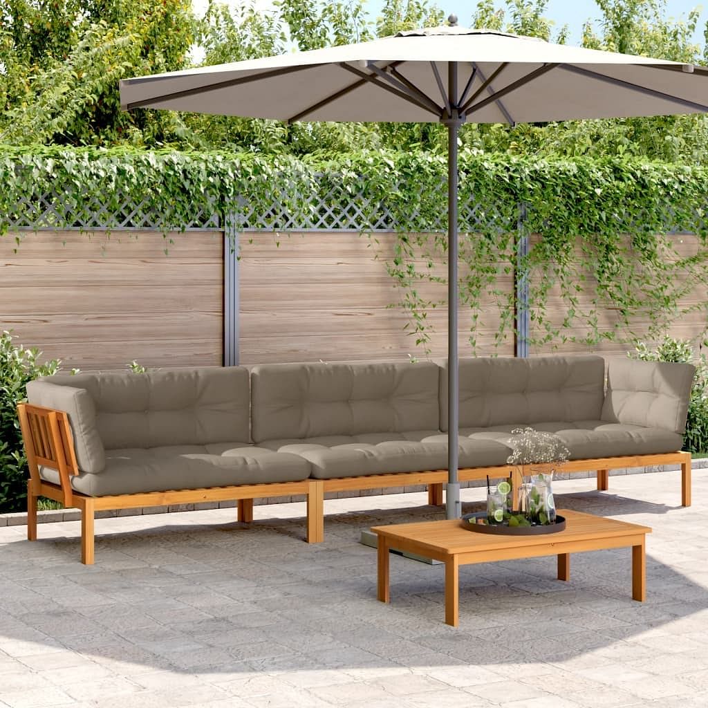 Pallet sofa set set of 4 taupe