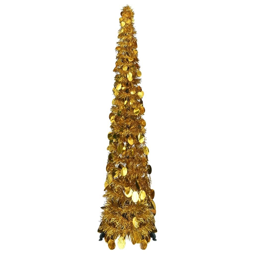 Pop-up christmas tree gold pet 47.2 in high, compact collapsible