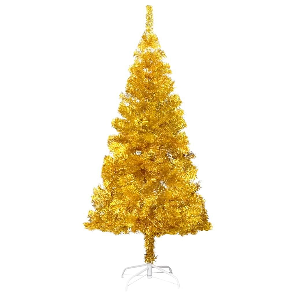 Gold artificial christmas tree pet, steel 6.9 ft