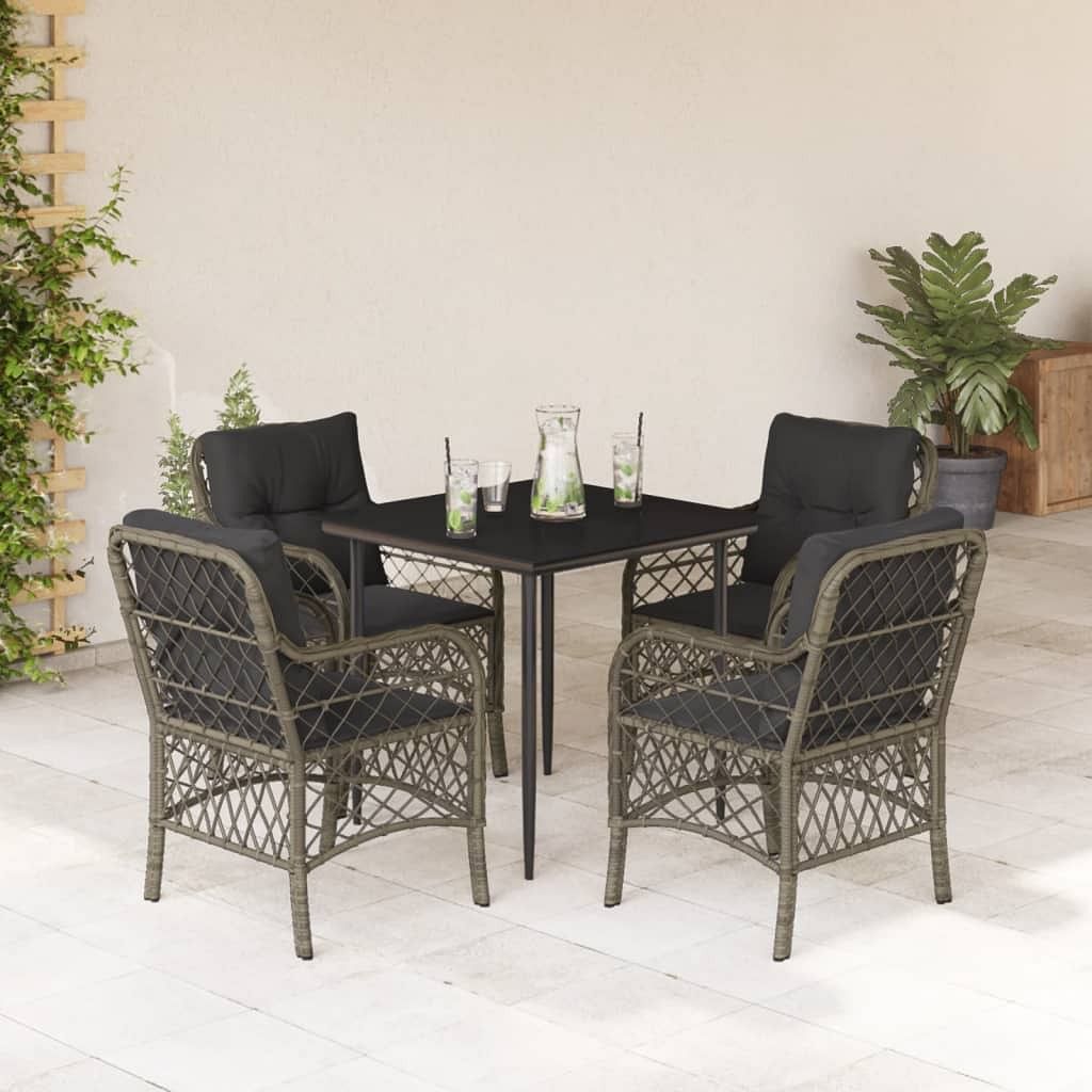 Garden dining set grey, black, dark grey