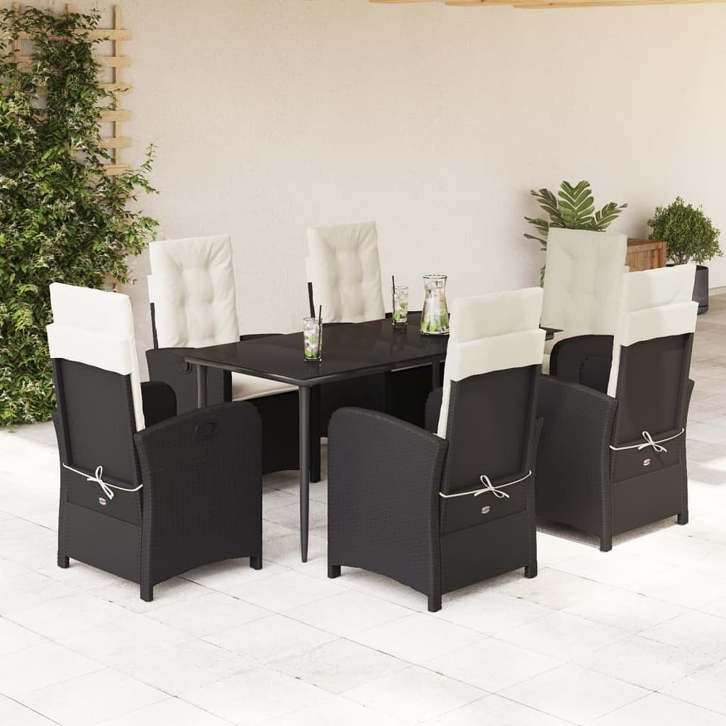 Garden dining set black, cream white